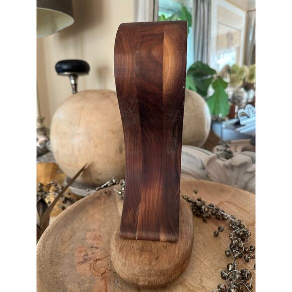 Casanuva solid walnut heirloom wooden Omega headphone stand 10” display decor - Picture 4 of 13